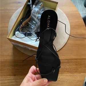 Black Aloha heels